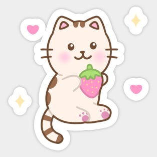 Strawberry cat Sticker